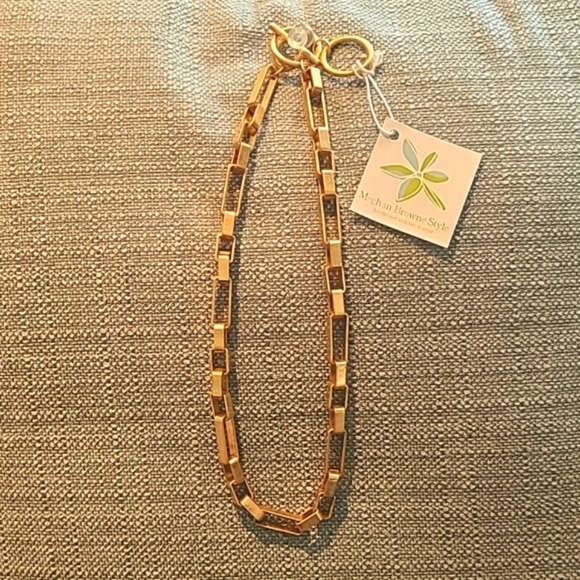 NWT Megan Browne Style Dillon Gold Chunky Paperclip Chain Necklace - Picture 1 of 4